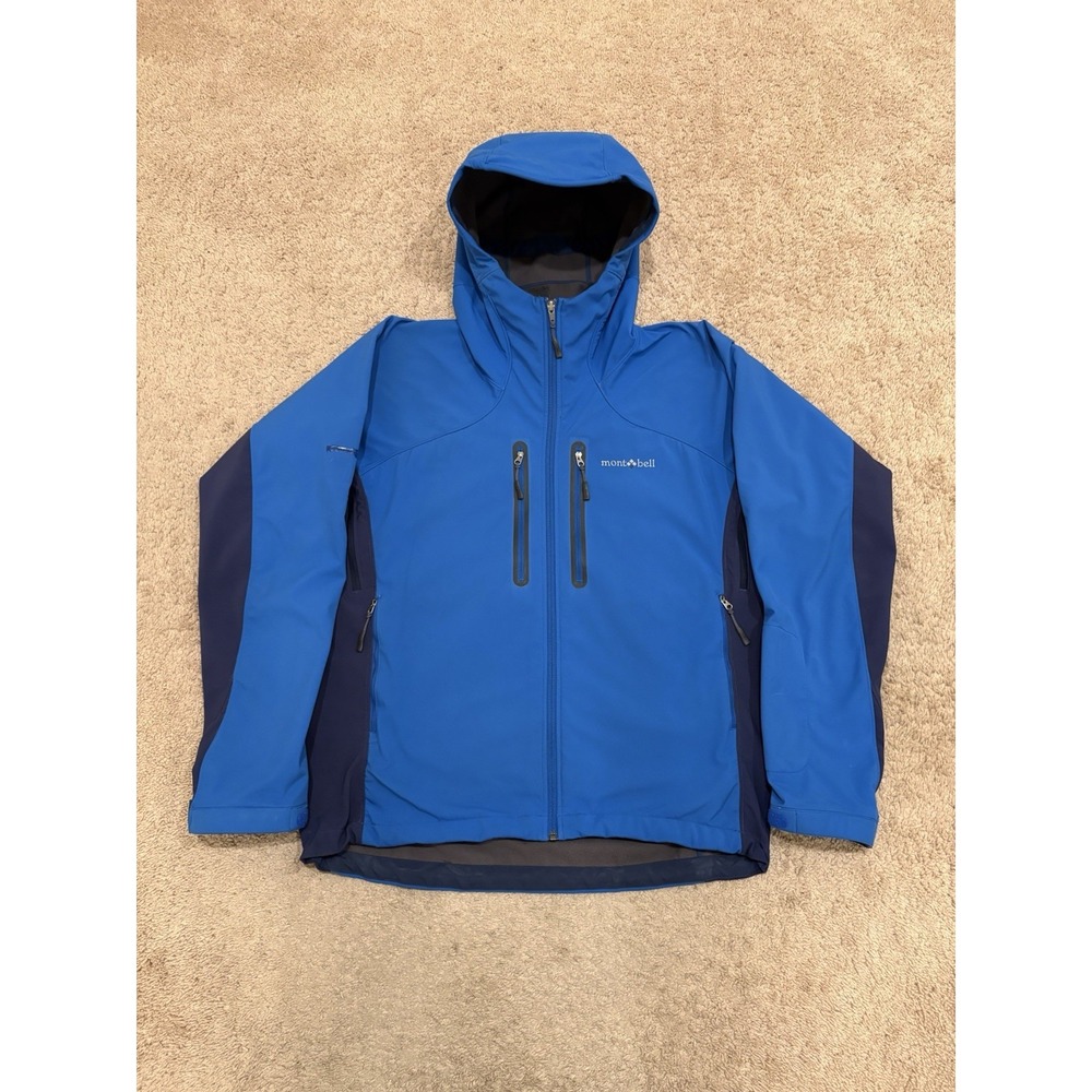 Montbell Men's Men's Powder Shed Parka Size Medium Full Zip Blue Jacket